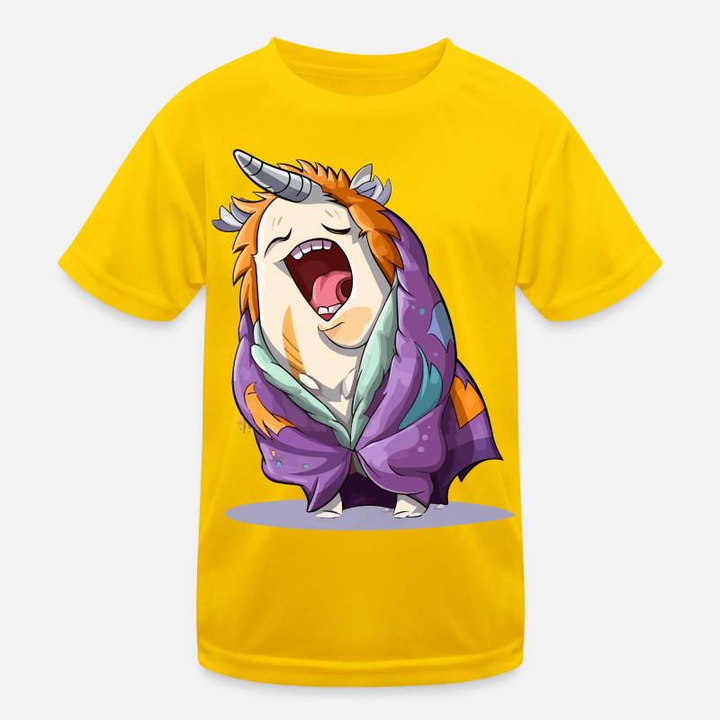 Gähnendes Einhorn mit Schal Kinder Funktions-T-Shirt