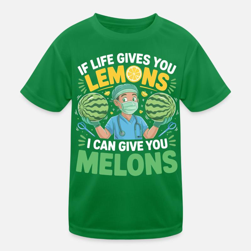 Melonen-Arzt Humorprint Kinder Funktions-T-Shirt