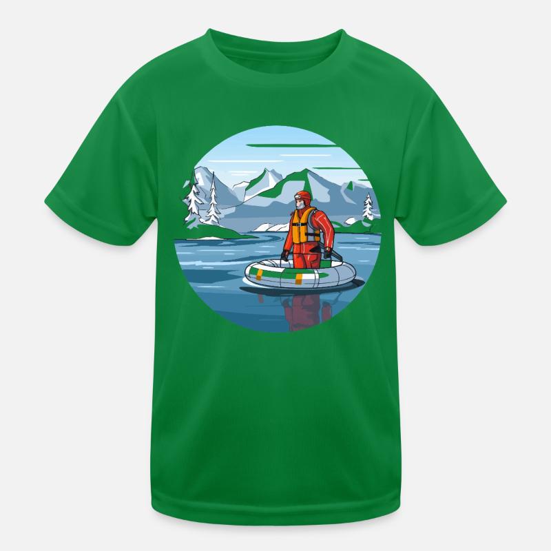 Alpine Rettungsfahrt im Eissee Kinder Funktions-T-Shirt