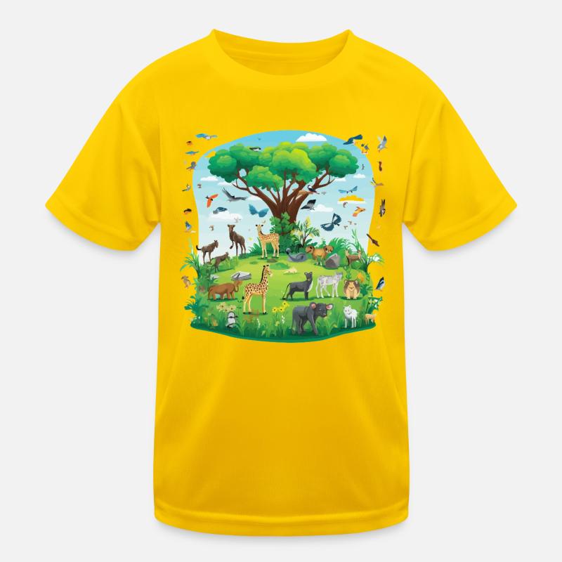 Tierparadies unter dem Baum Kinder Funktions-T-Shirt