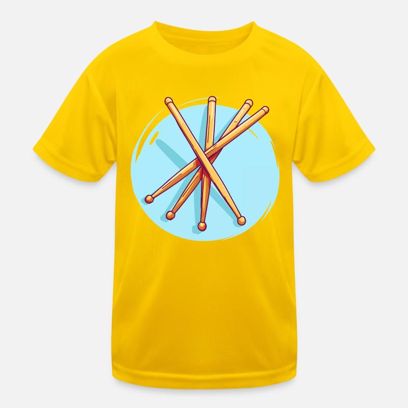 Drumsticks Drawing Kids Functional T-Shirt