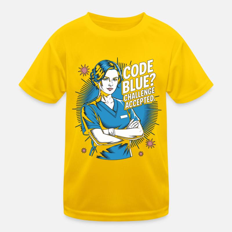 Défi Infirmier Code Bleu en soins intensifs accepté T-shirt sport Enfant