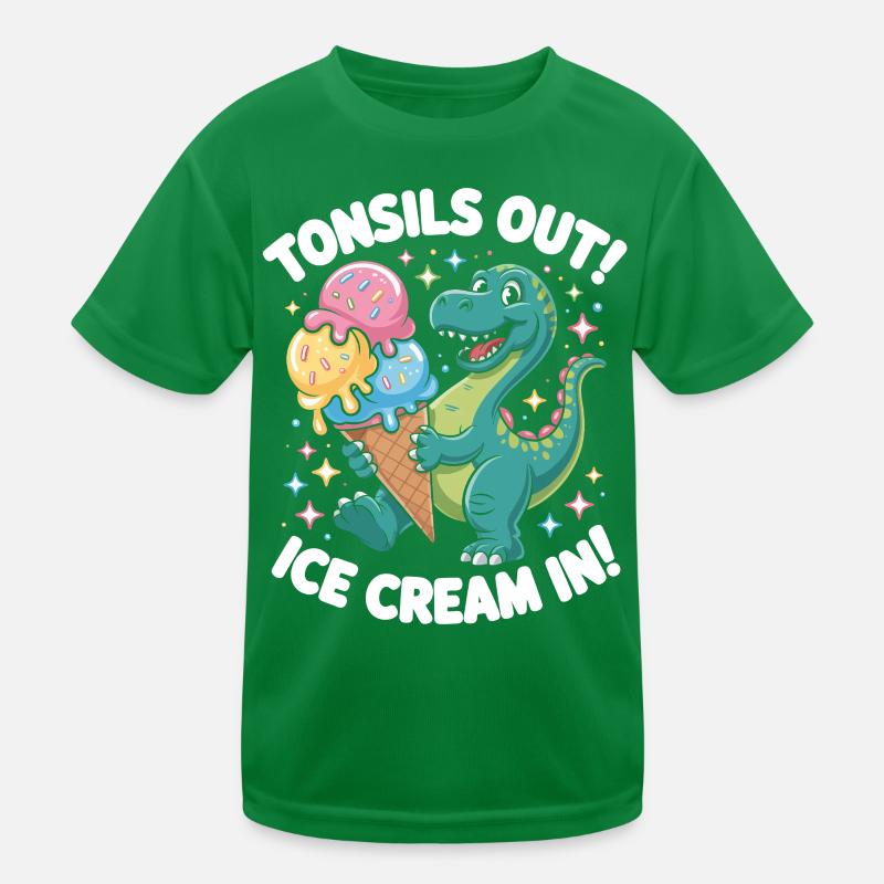 T Rex Eiscreme Jubel Kinder Funktions-T-Shirt