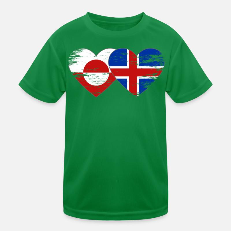 Cœur du drapeau du Groenland Islandade utilisé T-shirt sport Enfant