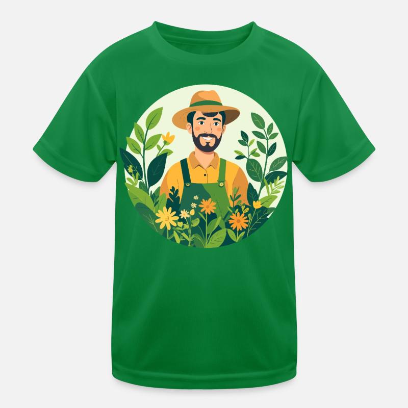 Gärtner im Blumengarten Hobbygärtner Pflanzenring Kinder Funktions-T-Shirt