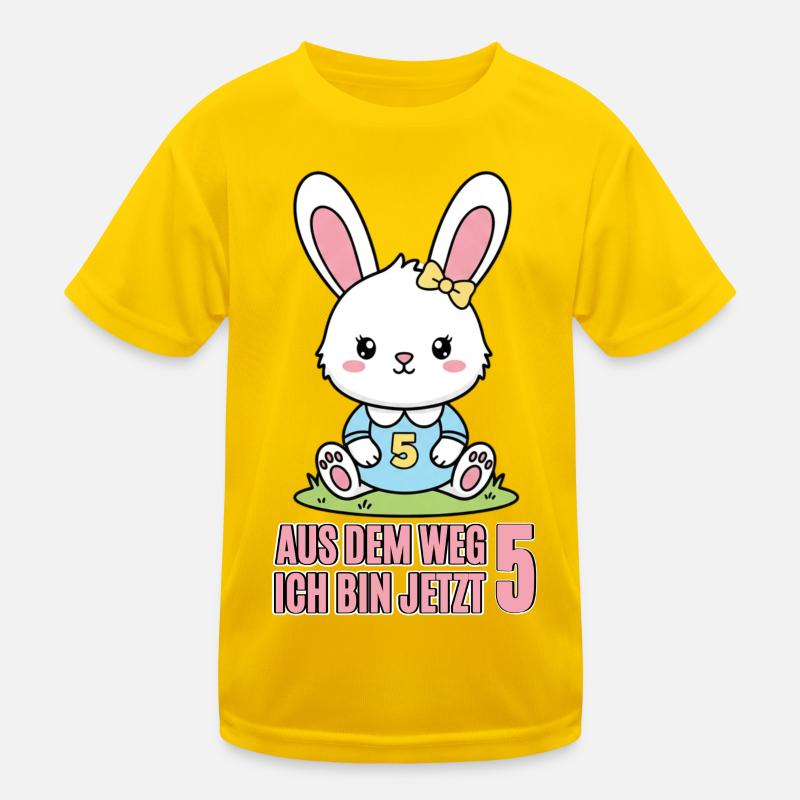 5th Birthday Rabbit Kids Functional T-Shirt