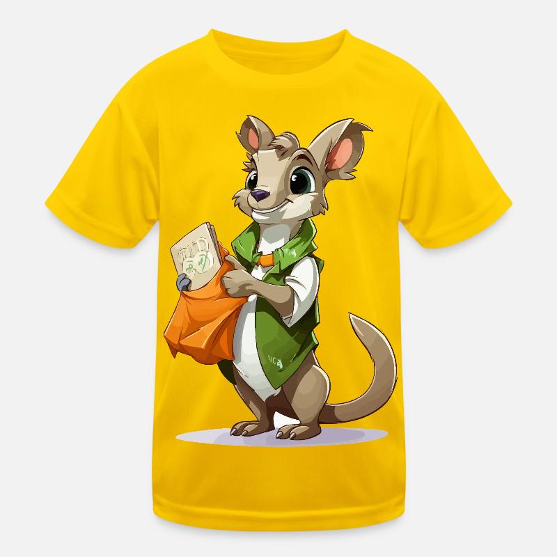 Känguru mit Einkaufstasche Kinder Funktions-T-Shirt