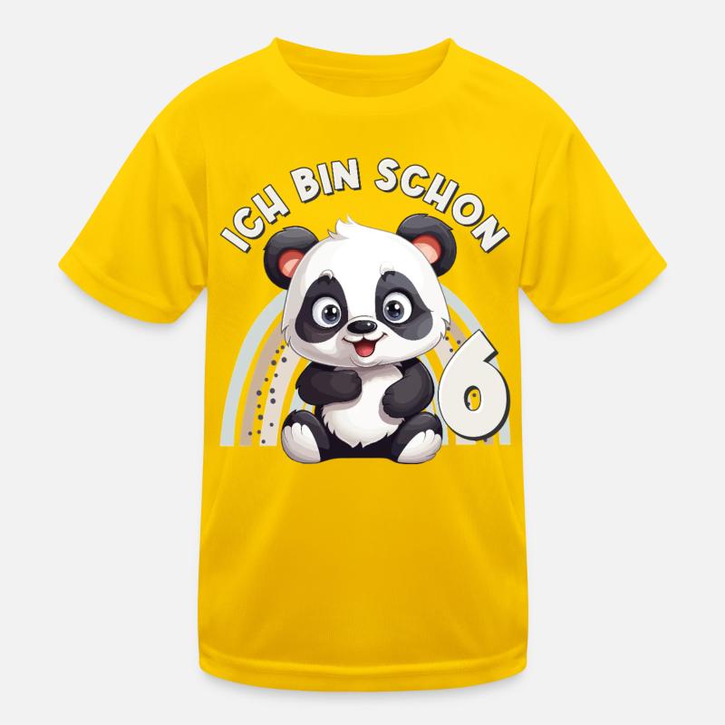 6e anniversaire panda arc-en-ciel mignon mignon T-shirt sport Enfant