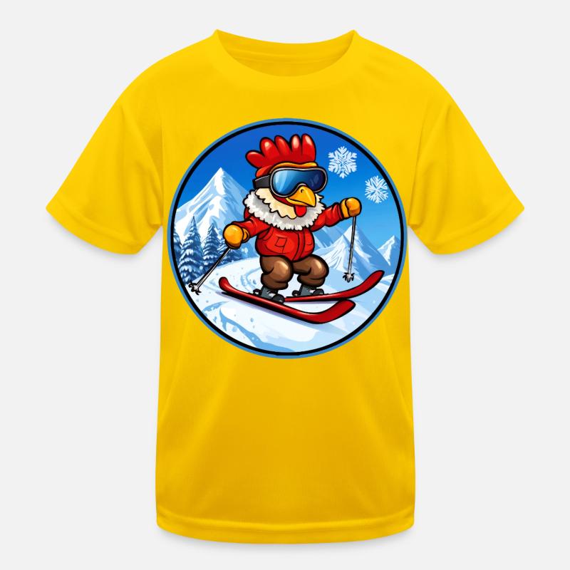Chicken Ski Kids Functional T-Shirt