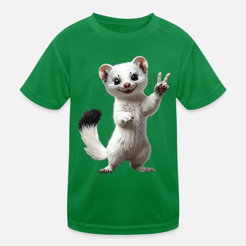 Hermelin Kinder Funktions-T-Shirt