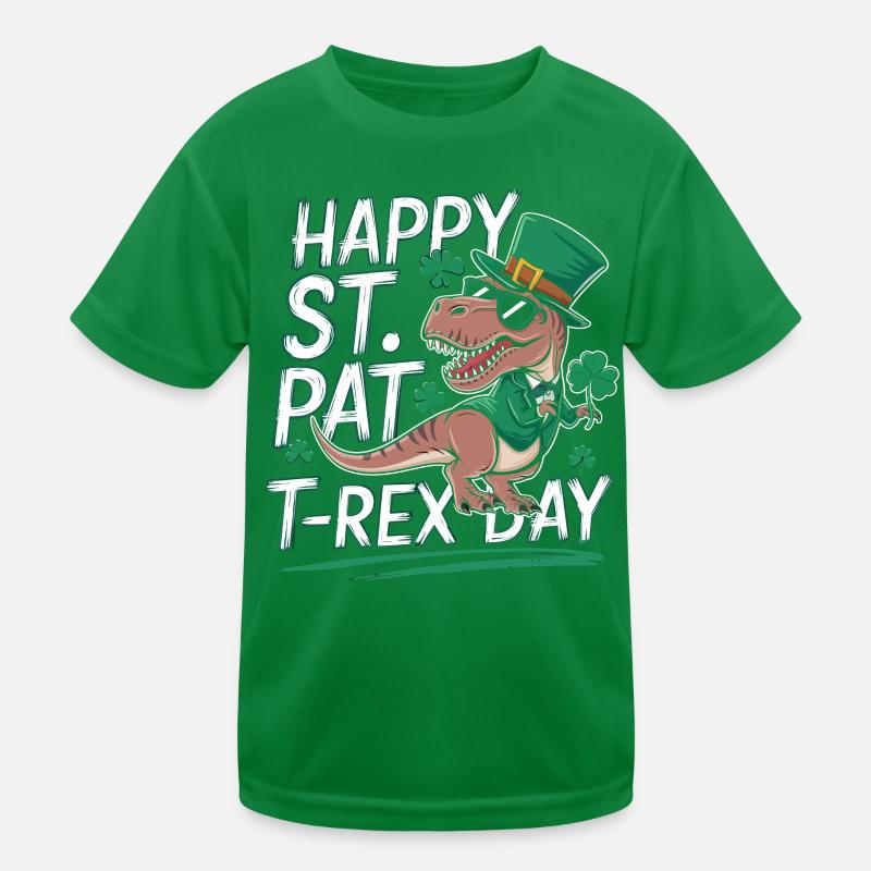 T-Rex for St. Patrick's Day Kids Functional T-Shirt