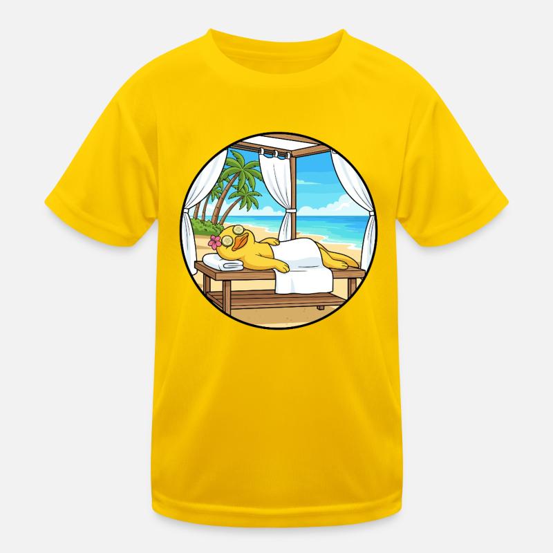 Beach Spa Duck Bird Relaxing Art Kids Functional T-Shirt