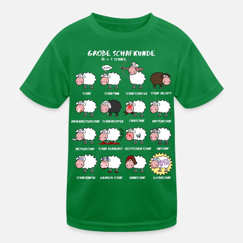 Große Schafkunde Kinder Funktions-T-Shirt