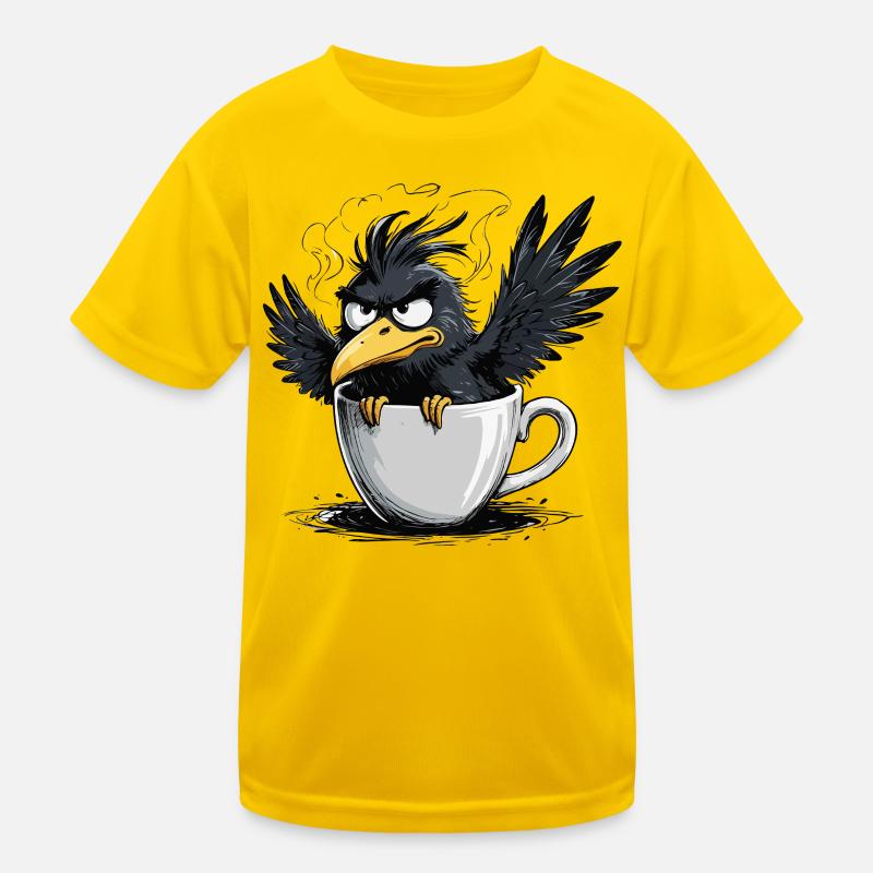Morgenmuffel Kaffee Kein Bock Rabe Schlechte Laune Kinder Funktions-T-Shirt
