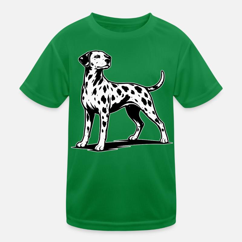 Dalmatian silhouette black and white Kids Functional T-Shirt