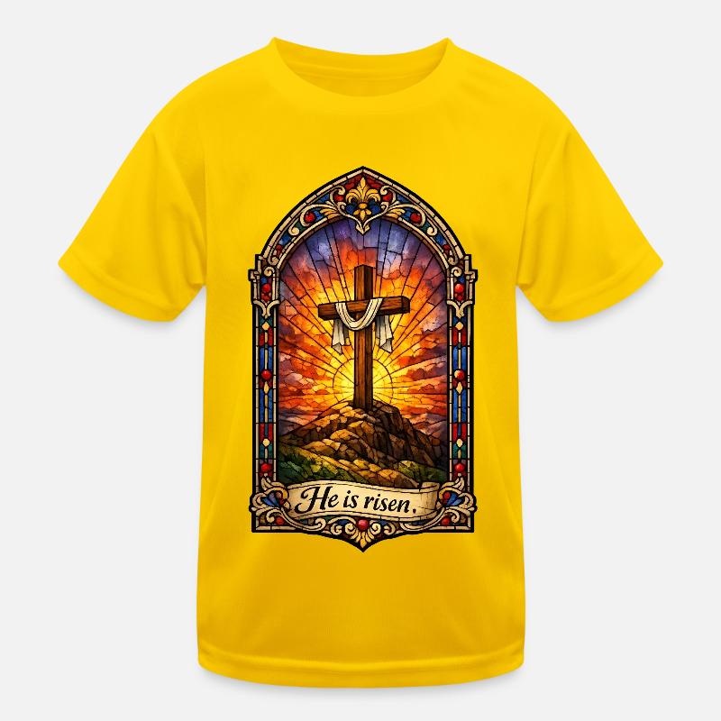 He is Risen Easter Jesus Kids Functional T-Shirt