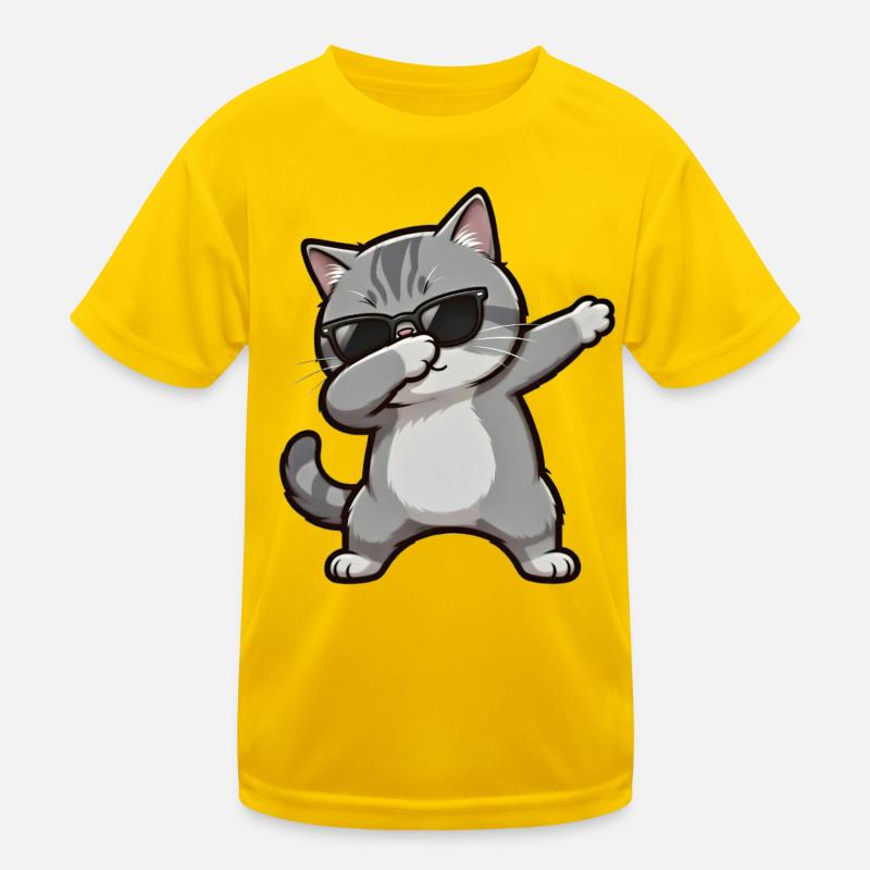 Dabbing Britisch Kurzhaar Kinder Funktions-T-Shirt