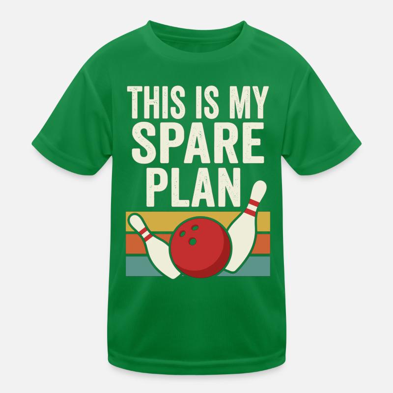 This Is My Spare Plan Bowling Retro Design Kinder Funktions-T-Shirt