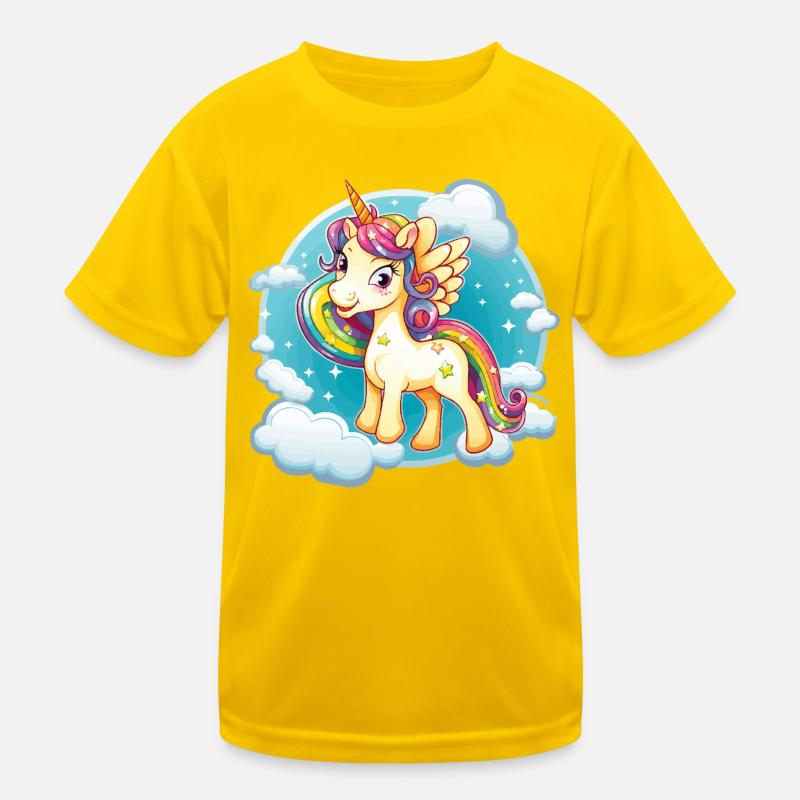 Regenbogen Einhorn Wolkenzauber Kinder Funktions-T-Shirt