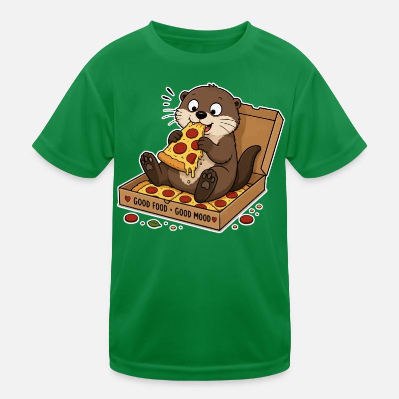 Loutre avec pizza : plaisir de collation dans une boîte T-shirt sport Enfant