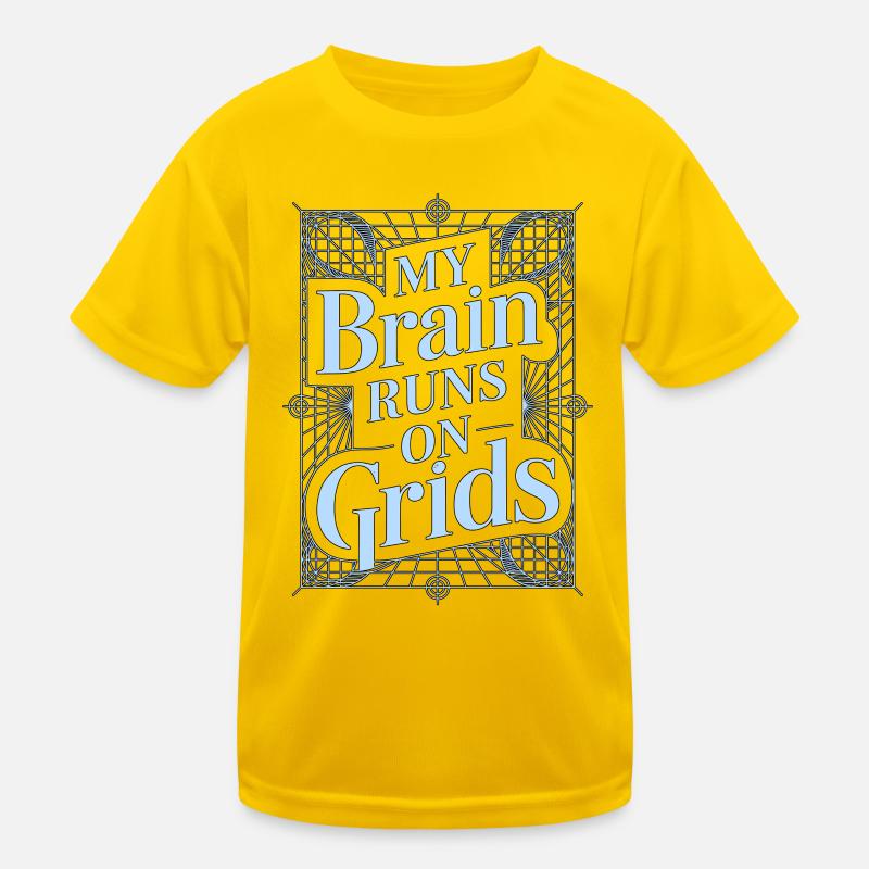 Graphic Designer My Brain Runs On Visual Designer Kids Functional T-Shirt