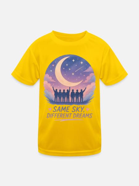 Gleicher Himmel, andere Träume - Kinder Funktions-T-Shirt - Eigelb