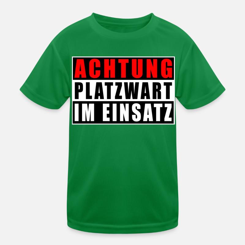 Achtung Platzwart Im Einsatz Kinder Funktions-T-Shirt