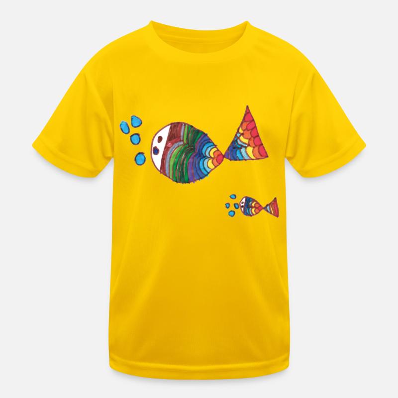 Rainbow Fish Kids Functional T-Shirt