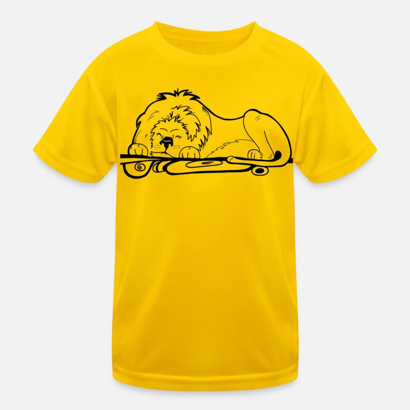 Schlafender Löwe Kinder Funktions-T-Shirt