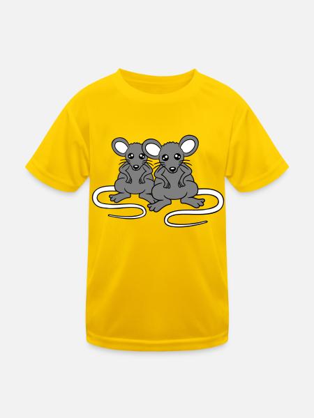 Two Nasty Mice Angry Frustrated Sour Aggressive - Kids Functional T-Shirt - egg yellow - Front