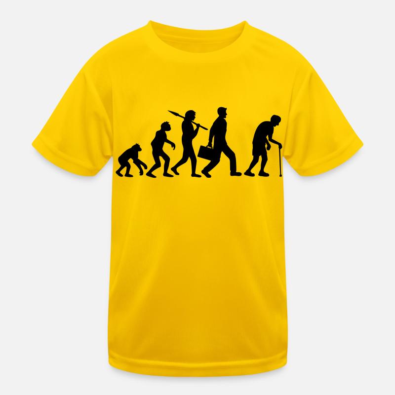 Evolution Opa Design - Kinder Funktions-T-Shirt - Eigelb