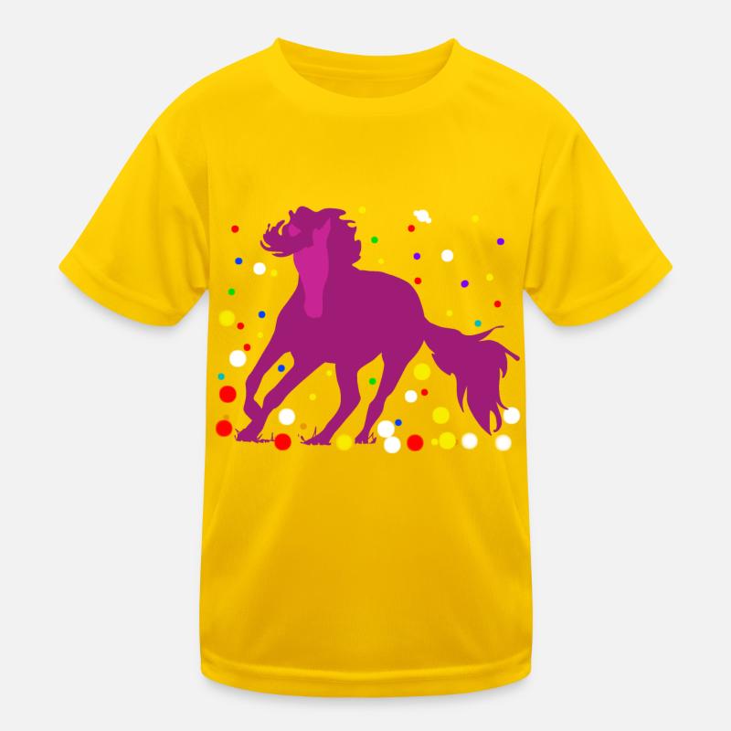 Pferd mit Sternen Kinder Funktions-T-Shirt
