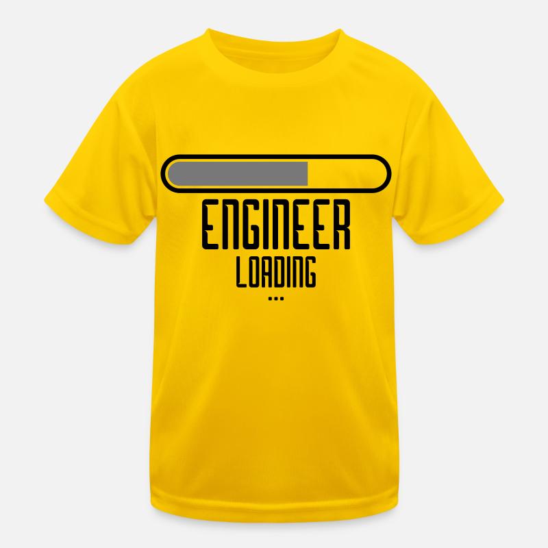 lade loading aufladen engineer please wait warten Kinder Funktions-T-Shirt