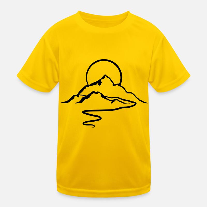 Berge Alpen Wanderweg Sonne Kinder Funktions-T-Shirt