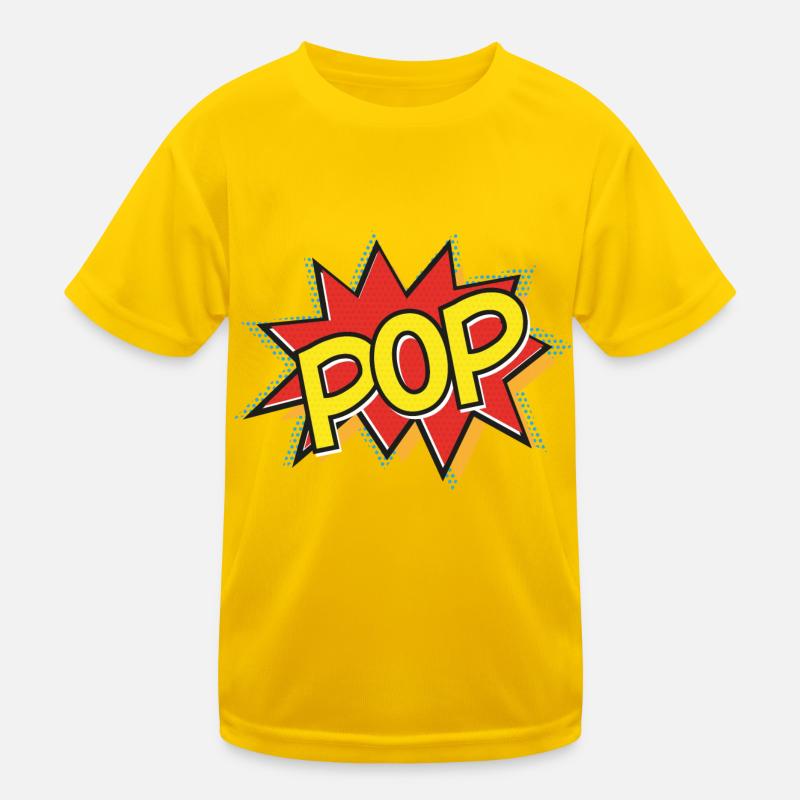 POP - Comic Strip Action Bubble - Pop-Art – gelb Kinder Funktions-T-Shirt