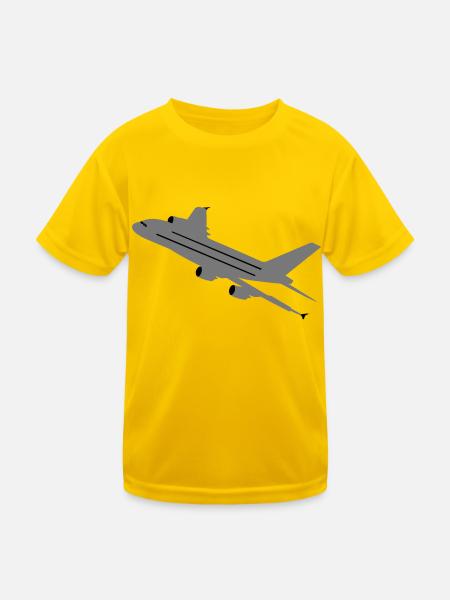 A380 - Kinder Funktions-T-Shirt - Eigelb