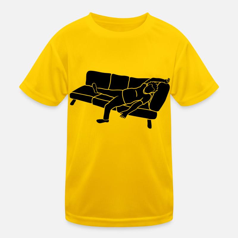 Müder Sofa Mann Kinder Funktions-T-Shirt