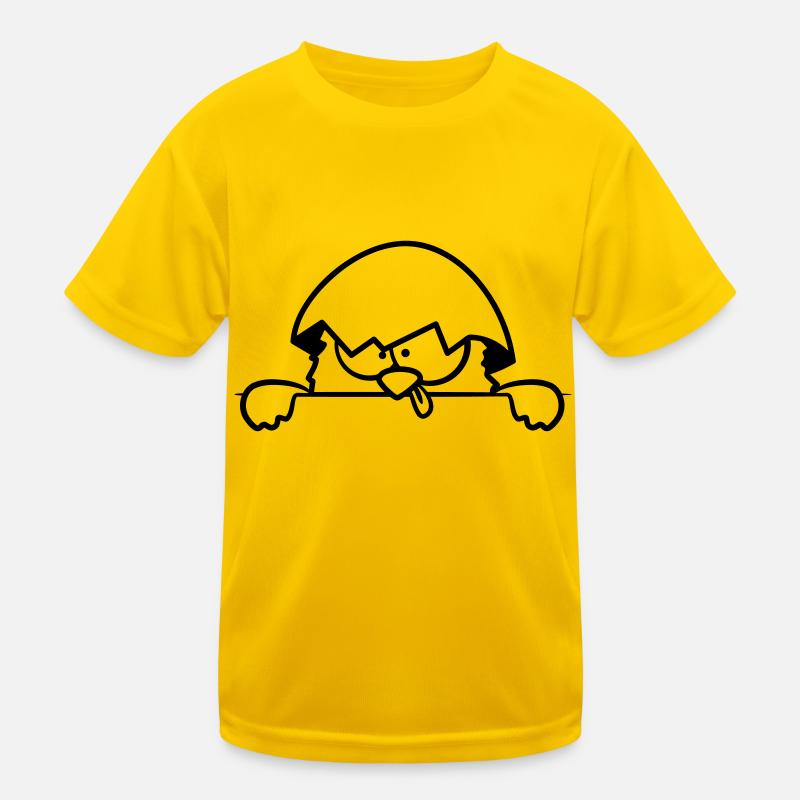 Crazy chicks behind wall Kids Functional T-Shirt