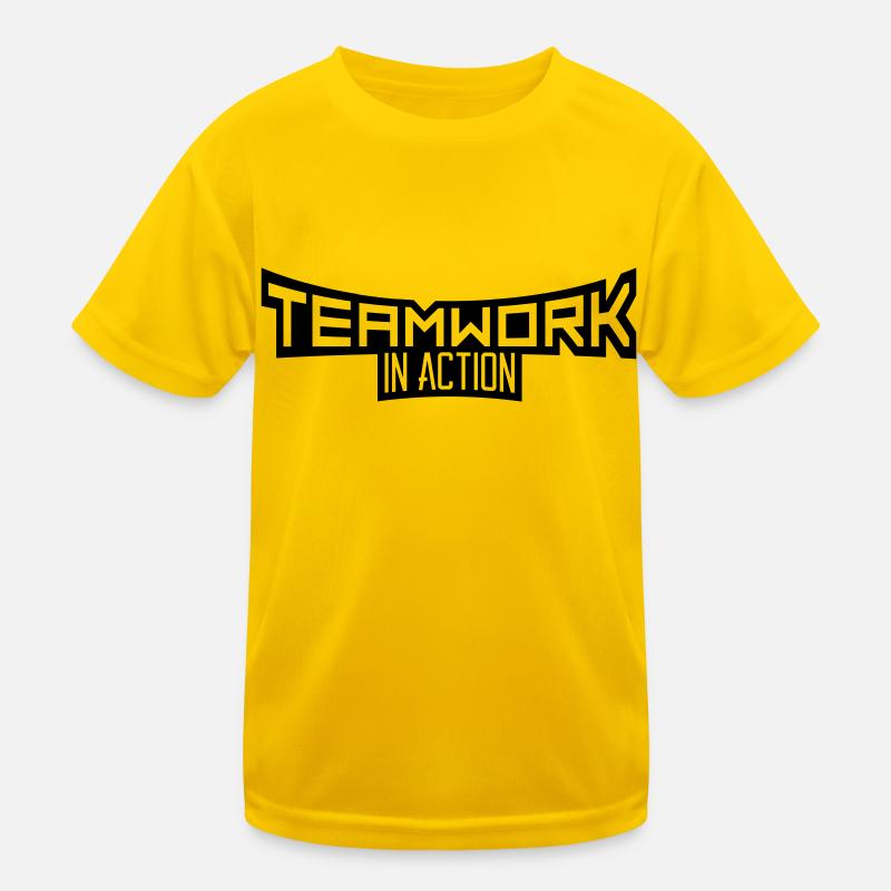 crew teamwork cool design in action logo team work Kids Functional T-Shirt