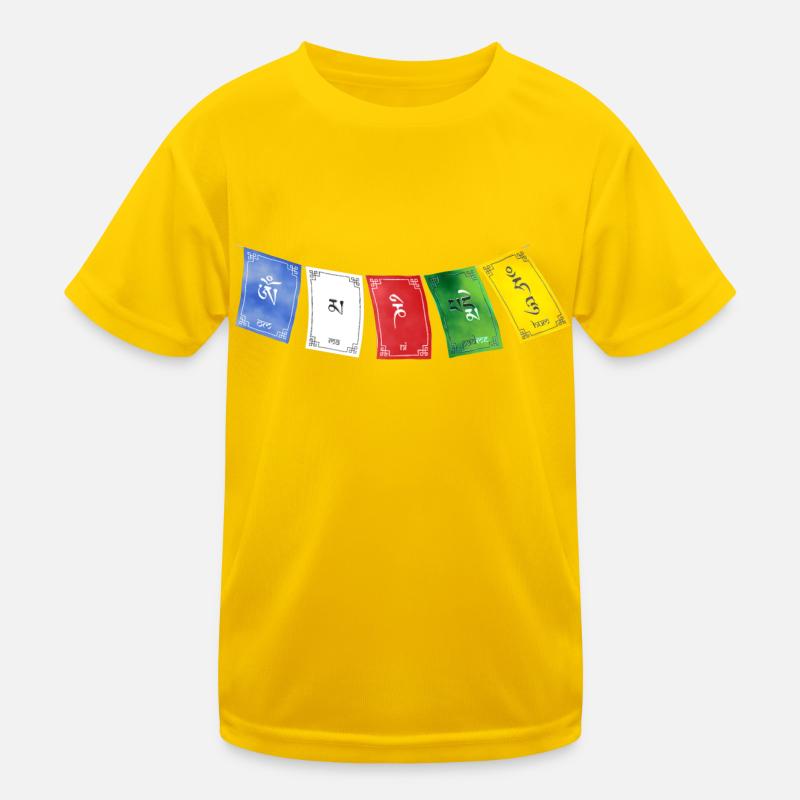 OM MA NI PADME HUM - Prayer Flags 2 Kids Functional T-Shirt
