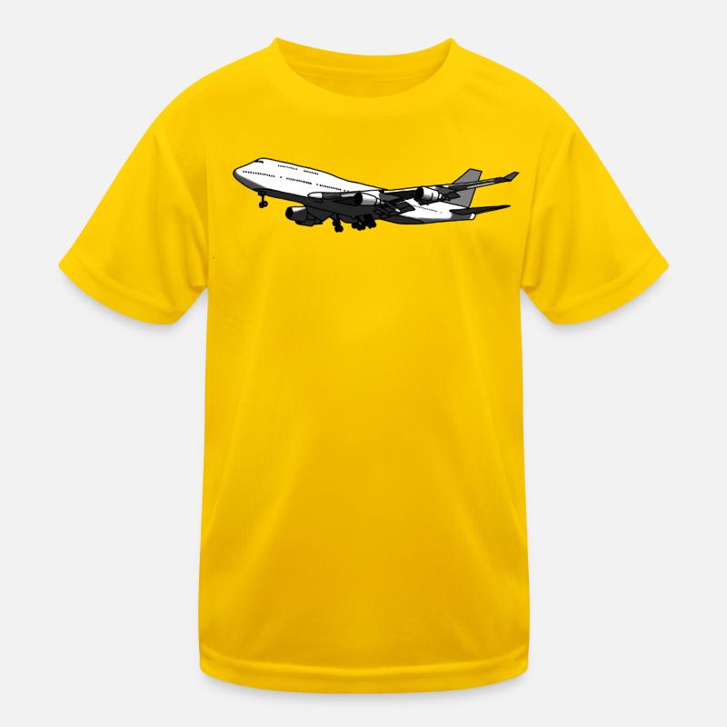 Flugzeug Silhouette mit Dynamischem Design Kinder Funktions-T-Shirt