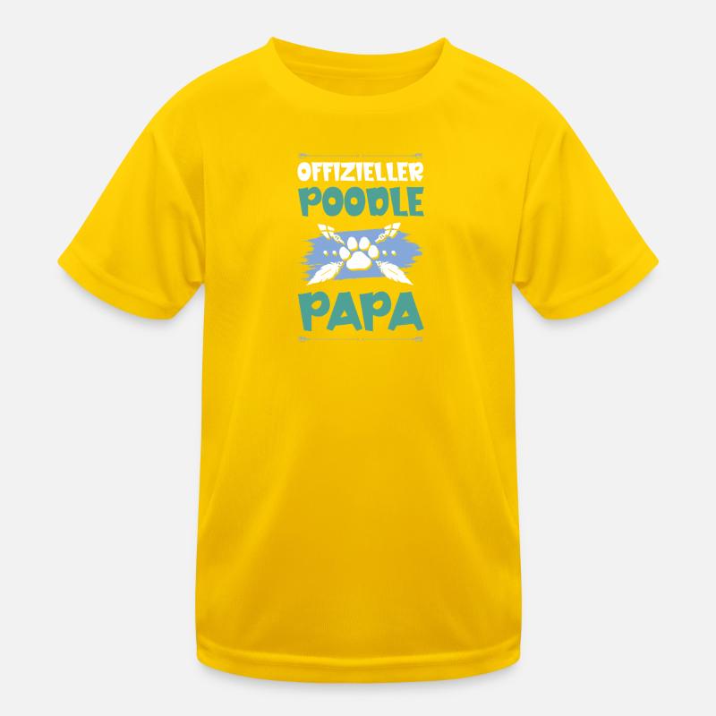 Poodle Dogs Dad Kids Functional T-Shirt
