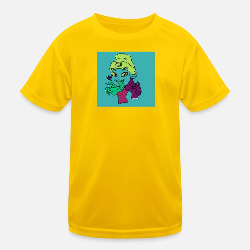 Neon-Graffiti-Maskottchen Kinder Funktions-T-Shirt