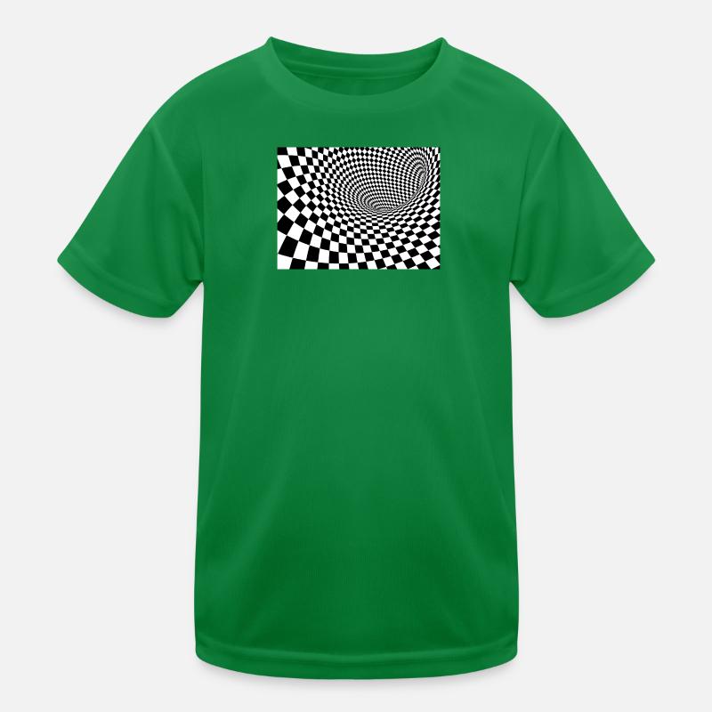 Schwarz-Weiß-Quadrat Tourbillon Kinder Funktions-T-Shirt