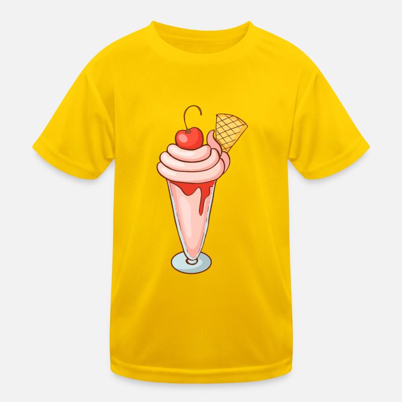 Eis Speiseeis Eiskrem Eiscreme Kugeleis Eisbecher Kinder Funktions-T-Shirt
