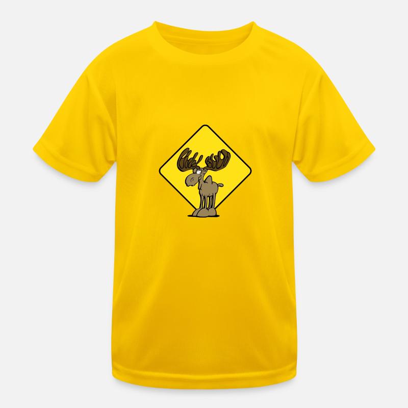 Caution Moose Moose Kids Functional T-Shirt