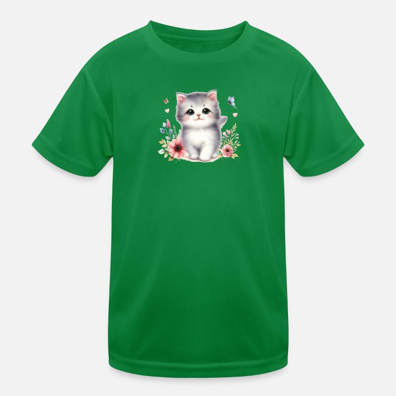 Süße Katze Kinder Funktions-T-Shirt