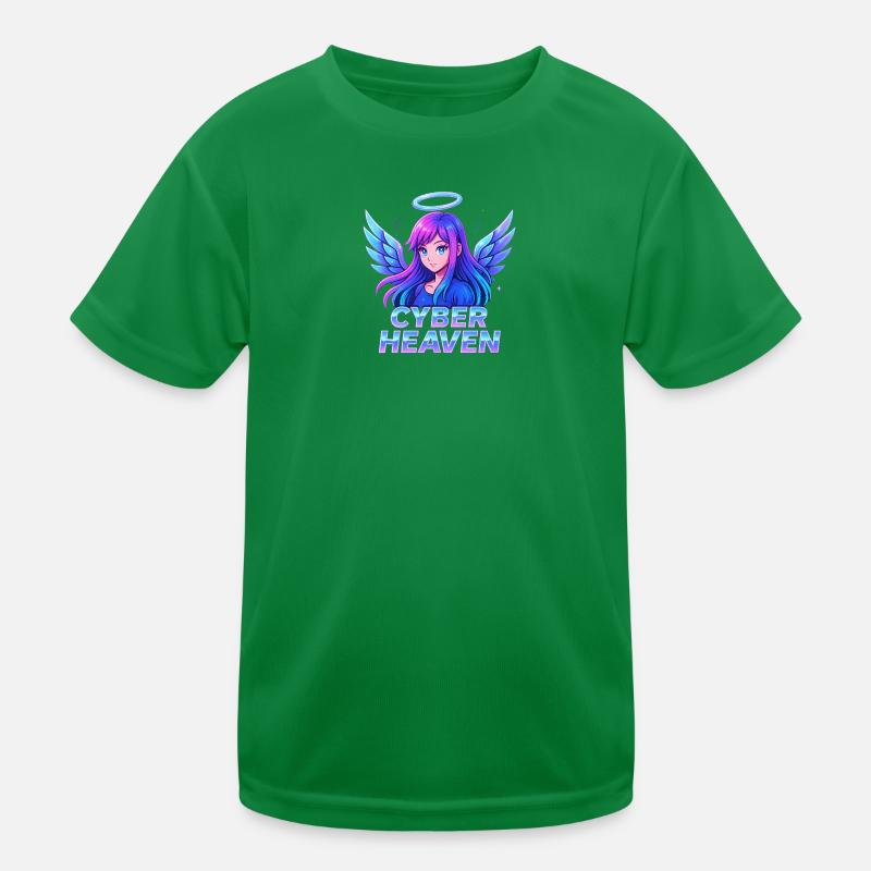 Cyber Heaven Angel Illustration Kids Functional T-Shirt