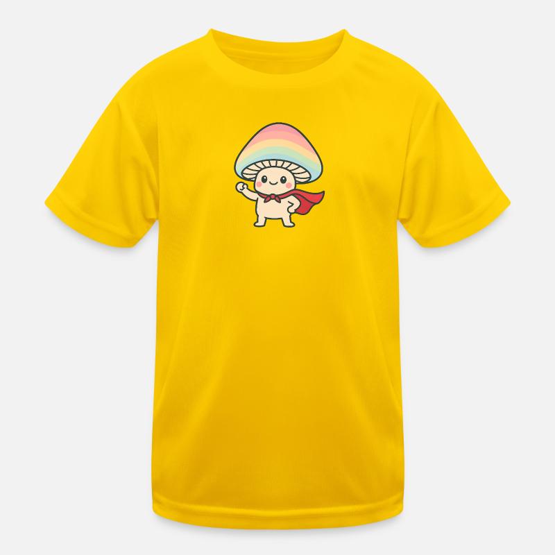 Conception de dessin animé de super-héros de champignon T-shirt sport Enfant