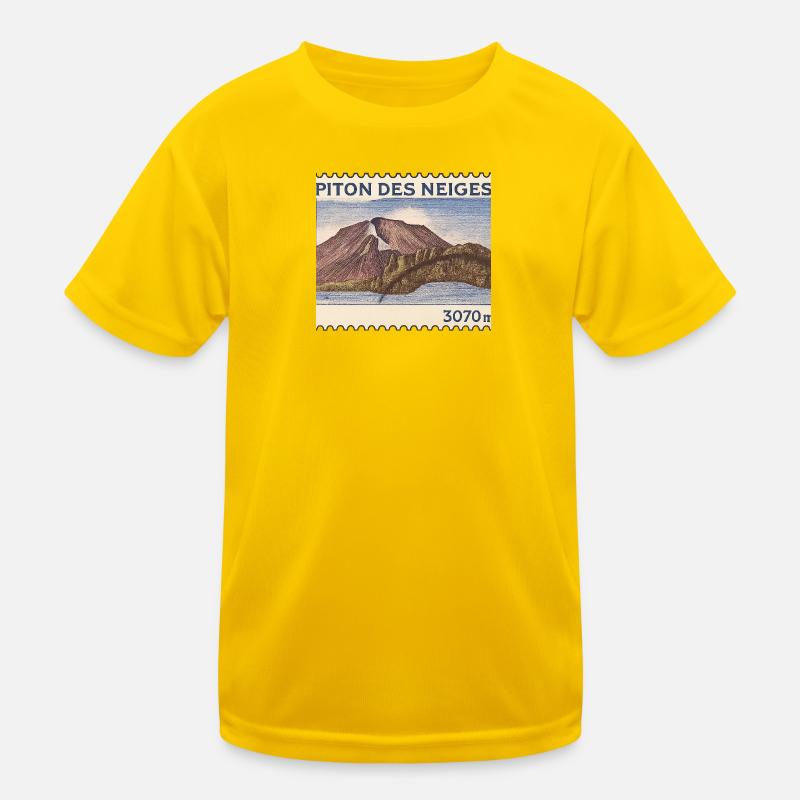 Piton des Neiges Stamp - Kids Functional T-Shirt - egg yellow